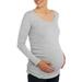 Maternity Long Sleeve Scoop Neck Tee With Flattering Side Ruching--Available in Plus Size