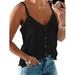 Sexy Dance Women Sleeveless V Neck Tank Tops Vest Loose Casual T-shirt Ladies Button Down Shirts Blouse Sexy Fashion Dailywear Tee