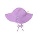 Iplay Brim Sun Hat for Baby Girls Sun Protection Wide Brimmed Hat- Solid Lavender Purple Newborn 0-6 Months Baby Girl Hat Is Adjustable To Fit Outdoor Hat With Chin Strap; Pool Beach Fashion Cute Swim