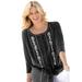 Woman Within Women's Plus Size Embroidered Button-Front Tunic