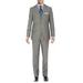 Salvatore Exte Men's Suit Two Button Side Vent Jacket Flat Front Pants Striped Gray