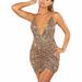 Binpure Sexy Women Sequins Glitter Sparkle Deep V Neck Halter Backless Bodycon Short Mini Dress Evening Party Dress