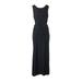 Betsy & Adam Womens Black Purple Backless Two-Tone Gown 4