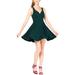 B. Darlin Womens Juniors Sweetheart Neck Open Back Party Dress Green 13/14