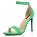 DailyShoes Strap Stiletto Heels High Low Sandals Stilettos Buckled Ankle Open Toe Heel Summer Buckle Nighttime for Women Green,pu,5.5