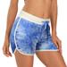 HDE Women's Retro Fashion Dolphin Running Workout Shorts (Blue Tie Dye, XX-Large)