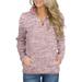 Women Quarter Zip Color Block Pullover Sweatshirt Tops With Pockets