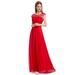 Ever-Pretty Womens Cap Sleeve Empire Waist Wedding Bridesmaid Dresses for Women 09993 Red US20