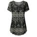 Atralife Women'S Short-Sleeved T-Shirt Printed Loose Large Size Women'S Short Sleeve Dress T-Shirt Black 2Xl