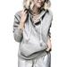 Women Casual Drawstring Pullover Hooded Sweaters Plus Size Button Down Collar Hooded Tops Ladies Junior Slimming Hoodies Sweashirts