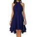 Womens Swing Dresses Sleeveless Sundress Halter Neck Plain Evening Party Cocktail