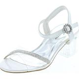 Forever Womens Sui-08 Lucite Clear Strappy Block Chunky High Heel Open Peep Toe Sandal