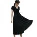 Summer Wear Women's Dresses Fashion V-neck Short Sleeve Dress Ladies Summer Holiday Party Solid Color Sundress Female Vestidos