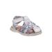 Laura Ashley White Patent Glitter Close Toe Sandals Little Girls