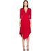 Nicole Miller Artelier RED Stretchy Matte Jersey Asymmetrical Dress, US 0