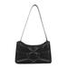 Winnereco Women PU Shoulder Underarm Bag Solid Color Small Handbags (Black)