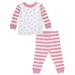 Organic Cotton Baby Long Johns - Pink Stripes 6m