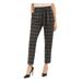 Calvin Klein Womens Petites Plaid Tie Waist Ankle Pants