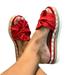 Azrian Women Bowknot Beach Summer Slippers Platform Slope Heels Plus Size Shoes