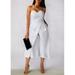 ZIYIXIN Women Clubwear Summer Strapless Playsuit Bodycon Party Jumpsuit