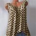 Jocestyle Sleeveless Polka Dot Vest Tops Casual Loose V-neck Women Tank (Khaki M)