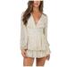 Follure Women's Printed V-neck Printed Chiffon Lace up Long sleeve Casual Mini Dress,summer dresses for women