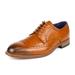 Bruno Marc Mens Fashion Oxford Shoes Lace up Wing Tip Dress Shoes Brogue Casual Shoes WILLIAM_2 CAMEL Size 6.5