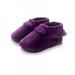 Baby Boy Girl Suede Leather Shoes Non-slip Soft Sole Casual Shoes Toddler PU Boots (Dark Purple)