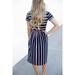 Women's Round Neck Short-Sleeved Dress Striped Short-Sleeved Dress