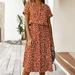 MEROTABLE Sexy V-neck Summer Dress Women Vintage Casual Polka Dot Print Dress Short Sleeve Long Party Dress Vestidos (S)