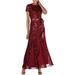 R&M Richards Womens Sequined Embellished Evening Dress