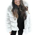 Mnycxen Women Faux Mink Winter Hooded Faux Fur Jacket Warm Thick Outerwear Jacket