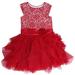 Jona Michelle Special Occasion Dress Red Lace with Glitter