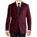 LN LUCIANO NATAZZI Mens Two Button Velvet Blazer Working Buttonholes Suit Jacket Burgundy