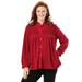 Only Necessities Women's Plus Size Smocked Velour 25" Bed Jacket Robe