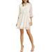 Allegra K Junior's Tassel Tie Neck 3/4 Ruffle Sleeve A-Line Mini Dress