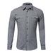 Cotton Shirt for Men Long Sleeve Casual Button Up Plaid Shirt Soft Outdoor Shirts Workshirt Red Black Green White Blue Basic Fall Tops