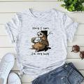 Dcenta Women T-shirt Cute Sloth Print Short Sleeve O Neck Plus Size Casual Loose Tops S-5XL