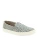 TOMS Kids Girl's Luca (Little Kid/Big Kid) Neutral Gray Cheetah Embroidery/Twill Glimmer 5 M US Big Kid