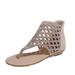 MIARHB Summer Women's Shoes Large Size Clip Toe Ladies Solid Color Flat Bottom Sandals
