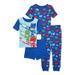 PJ Masks Toddler Boys Snug Fit Cotton Short Sleeve T-Shirt & Pants, 4-Piece Pajama Set, Sizes 2T-5T