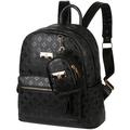 2 in 1 PU Leather Backpack for Women Girls, Trendy Travel Shoulders Bag Cute Mini Chic Outdoor Daypack Casual School Backpacks, Diamond Embossed Design, Black