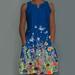 2021 Summer New Women's A-Line Mid-Length Dress Positioning Printing Dress