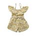 Ducklingup Off-shoulder Sleeveless Floral Tie Up Spaghetti Strap Romper