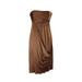 Laundry By Shelli Segal Womens Brown Beaded Ruched Cocktail Dress 8