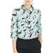 Allegra K Women's Button Down Collar Floral Roll Up Long Sleeve Shirt