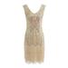 Cotonie Vintage 1920s Women Flapper Dress Costume Dress Fringed Sequin Tassel Dress