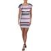 Necessary Objects Womens Striped Ruffled Bodycon Dress