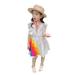 Toddler Kids Baby Girl Rainbow Dress Casual A-Line Ruffle Princess Playwear Summer Outfits
