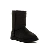 UGG Classic Short Wool Lined Leather Boot 7 Black NEW